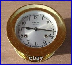 Chelsea Shipstrike 4 1/2 Ships Bell Clock WithCradle Screw on Bezel Key