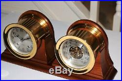 Chelsea Vintage Ship's Bell Clock & Barometer Set 4-1/2 Inch Boston USA