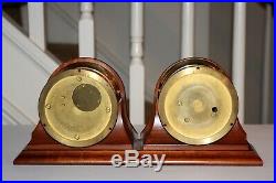 Chelsea Vintage Ship's Bell Clock & Barometer Set 4-1/2 Inch Boston USA