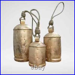 Christmas Bell Set of 15 Giant Harmony Cow Bells Vintage Handmade Rustic Lucky