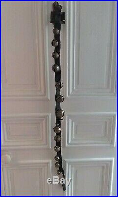 Classic Antique Sleigh Bells, 13 Graduated Petal Brass Bells On 3.5' Strap