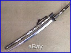 Collectable Japanese Samurai Sword Sharp Blade Warriors&Belle Saya Brass Sheath