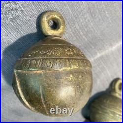 Collection Of (7)Brass Elephant And Cow Bells, Vintage/ Antique