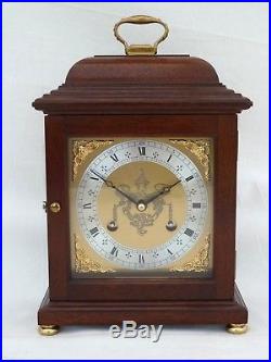 Comitti Mahogany Hermle 8 Day Bell Strike Mantel Mantle Carriage Clock