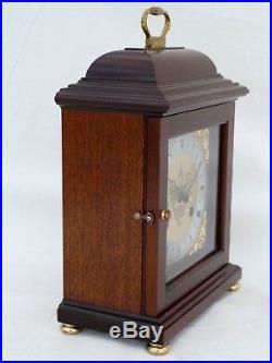 Comitti Mahogany Hermle 8 Day Bell Strike Mantel Mantle Carriage Clock