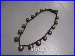 Complete Set 17 Graduated Antique Brass Petal Sleigh Bells 70 Leather Strap