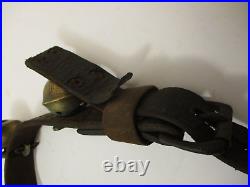 Complete Set 17 Graduated Antique Brass Petal Sleigh Bells 70 Leather Strap