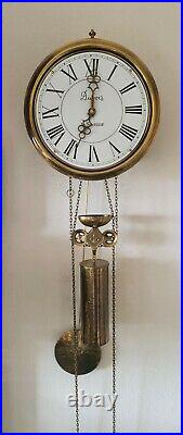 Comtoise Station Clock French Style 8 Day One Weight Brass Pendulum Bell Strike