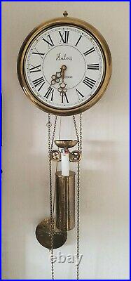 Comtoise Station Clock French Style 8 Day One Weight Brass Pendulum Bell Strike