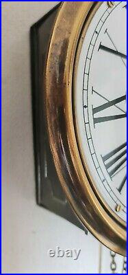 Comtoise Station Clock French Style 8 Day One Weight Brass Pendulum Bell Strike