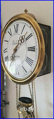 Comtoise Station Clock French Style 8 Day One Weight Brass Pendulum Bell Strike