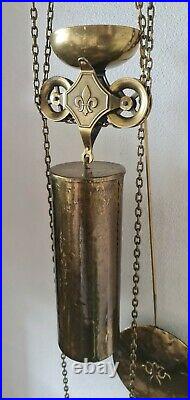 Comtoise Station Clock French Style 8 Day One Weight Brass Pendulum Bell Strike