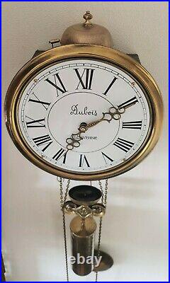 Comtoise Station Clock French Style 8 Day One Weight Brass Pendulum Bell Strike