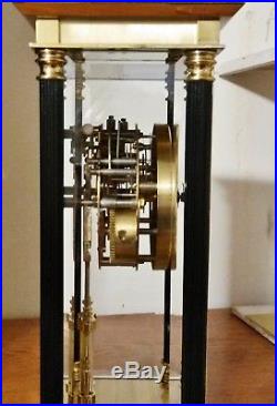 Crystal regulator double bell strike 8 day beveled glass / heavy brass clock