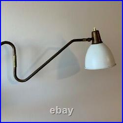 DANISH Mid Century Modern Brass Swing Arm Wall Lamp /MCM