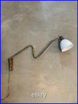 DANISH Mid Century Modern Brass Swing Arm Wall Lamp /MCM