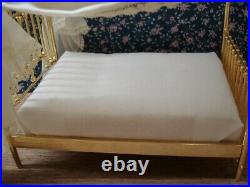 Dollhouse Miniatures Vintage Clare-Bell Brass Bed Dressed by Joyce Metcalf, IGMA