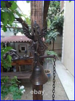 Door Bell Brass Ship Bell Wall Hanging Nautical Angel Figure Home Garden Decor