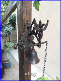 Door Bell Brass Ship Bell Wall Hanging Nautical Angel Figure Home Garden Decor
