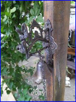Door Bell Brass Ship Bell Wall Hanging Nautical Angel Figure Home Garden Decor