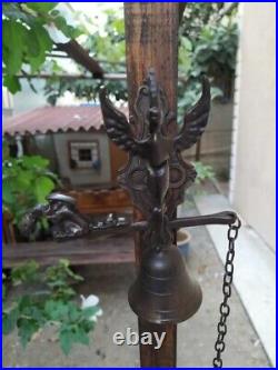 Door Bell Brass Ship Bell Wall Hanging Nautical Angel Figure Home Garden Decor