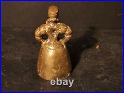 Dragon Arch Base Victorian Lady Brass Bell Rare Antique Vintage