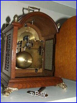 Dutch 8 day Oak Bracket Clock John Thomas LondonMoon phase/Calendar, 2 Bells