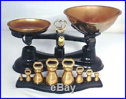 ENGLISH BLACK SALTER Metric KITCHEN SCALE BRASS BELL WEIGHT