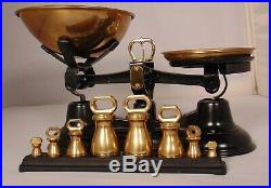 ENGLISH BLACK SALTER Metric KITCHEN SCALE BRASS BELL WEIGHT