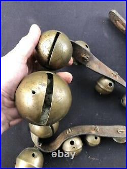 Early 1800 Antique 13 Brass Horse Sleigh Petal Bells John Shipman 1779 -1859