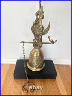 Early 20th Century Gothic Brass Monastery Bell Vocem Meam Audit Qui Me Tangit