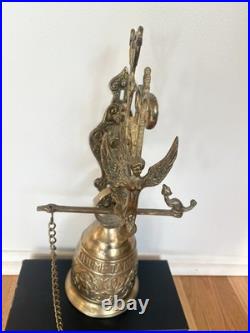 Early 20th Century Gothic Brass Monastery Bell Vocem Meam Audit Qui Me Tangit