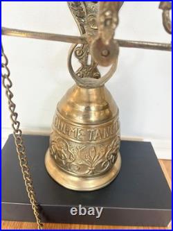 Early 20th Century Gothic Brass Monastery Bell Vocem Meam Audit Qui Me Tangit