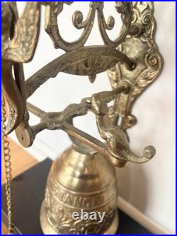 Early 20th Century Gothic Brass Monastery Bell Vocem Meam Audit Qui Me Tangit