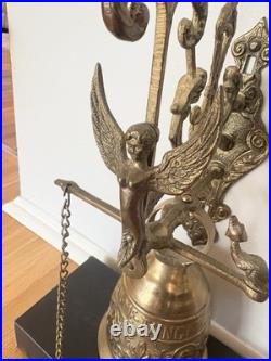 Early 20th Century Gothic Brass Monastery Bell Vocem Meam Audit Qui Me Tangit