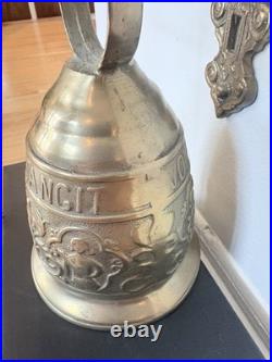 Early 20th Century Gothic Brass Monastery Bell Vocem Meam Audit Qui Me Tangit
