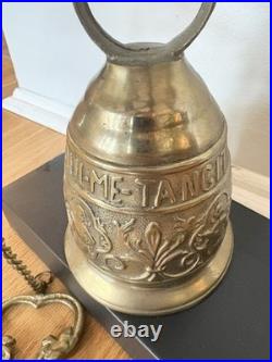 Early 20th Century Gothic Brass Monastery Bell Vocem Meam Audit Qui Me Tangit