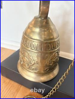 Early 20th Century Gothic Brass Monastery Bell Vocem Meam Audit Qui Me Tangit