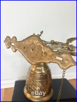 Early 20th Century Gothic Brass Monastery Bell Vocem Meam Audit Qui Me Tangit