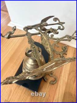 Early 20th Century Gothic Brass Monastery Bell Vocem Meam Audit Qui Me Tangit