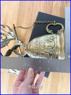 Early 20th Century Gothic Brass Monastery Bell Vocem Meam Audit Qui Me Tangit