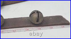 Early Antique Horse 85 Leather Strap 24 Brass Sleigh Bells Christmas
