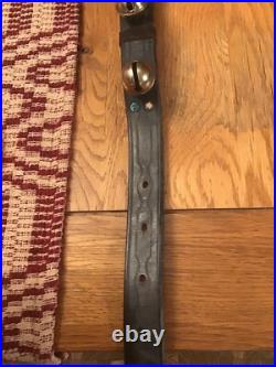 Early Double Leather Strap Of 30 Brass Sleigh Bells