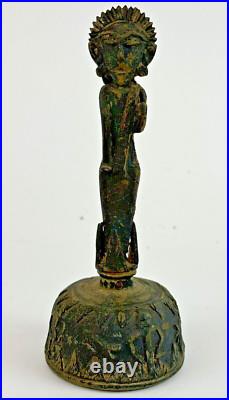 Early Hindu Bronze Temple Bells (lot Of 3)