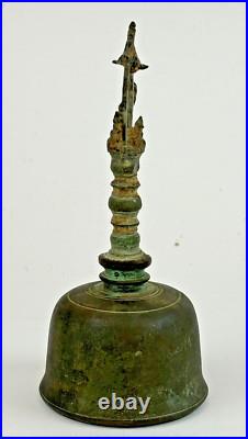 Early Hindu Bronze Temple Bells (lot Of 3)