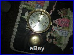 Early Seth Thomas brass ship, s clock with external bell