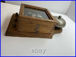 Edwardian Era 1901-1910 Oak, Brass & Electric Butlers Ringer or Door Bell