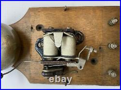 Edwardian Era 1901-1910 Oak, Brass & Electric Butlers Ringer or Door Bell