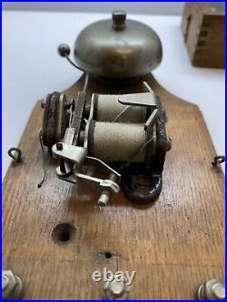 Edwardian Era 1901-1910 Oak, Brass & Electric Butlers Ringer or Door Bell