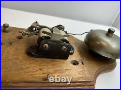 Edwardian Era 1901-1910 Oak, Brass & Electric Butlers Ringer or Door Bell